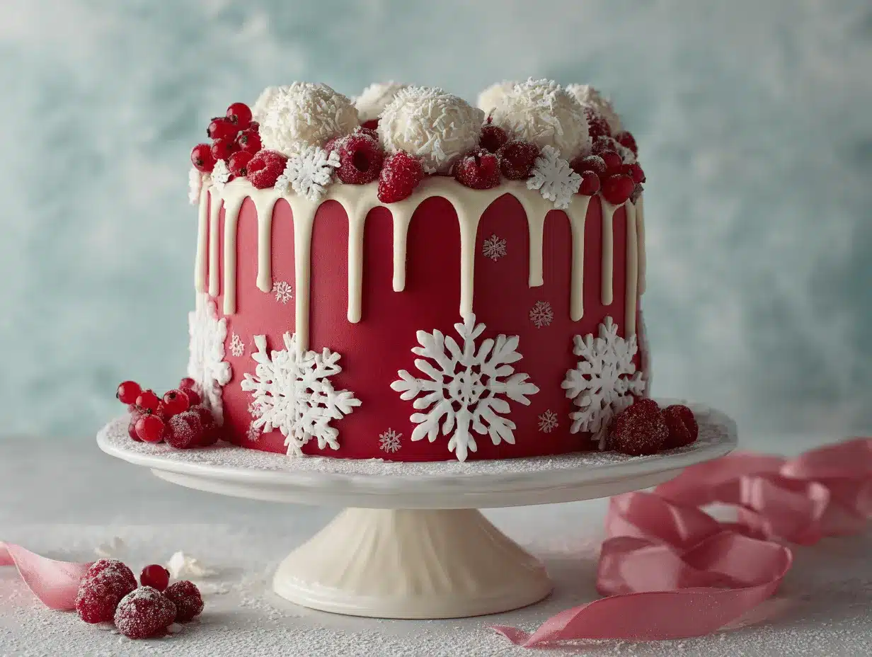 Christmas themed cake designs preparation steps
