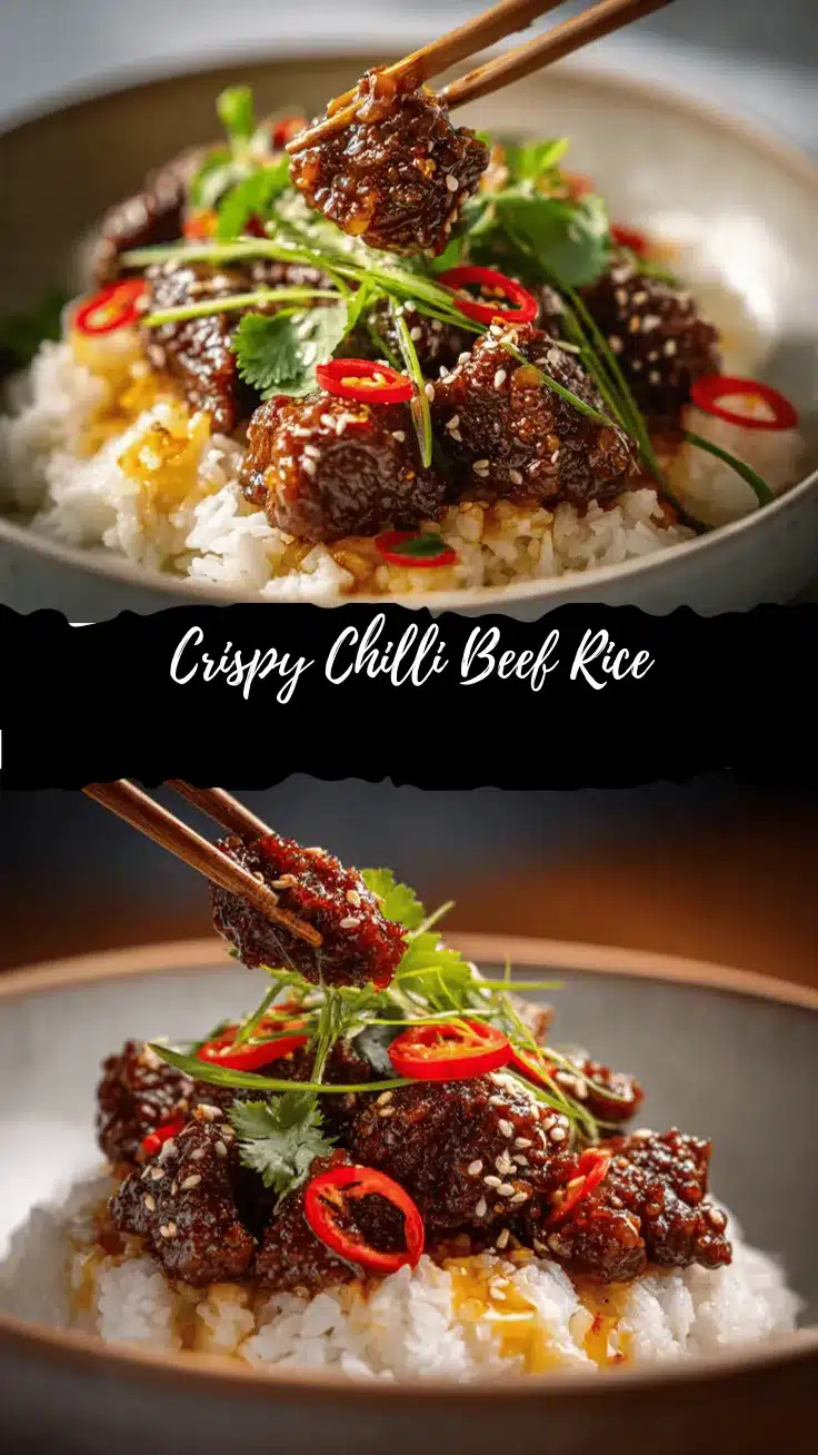 crispy chilli beef rice recipe