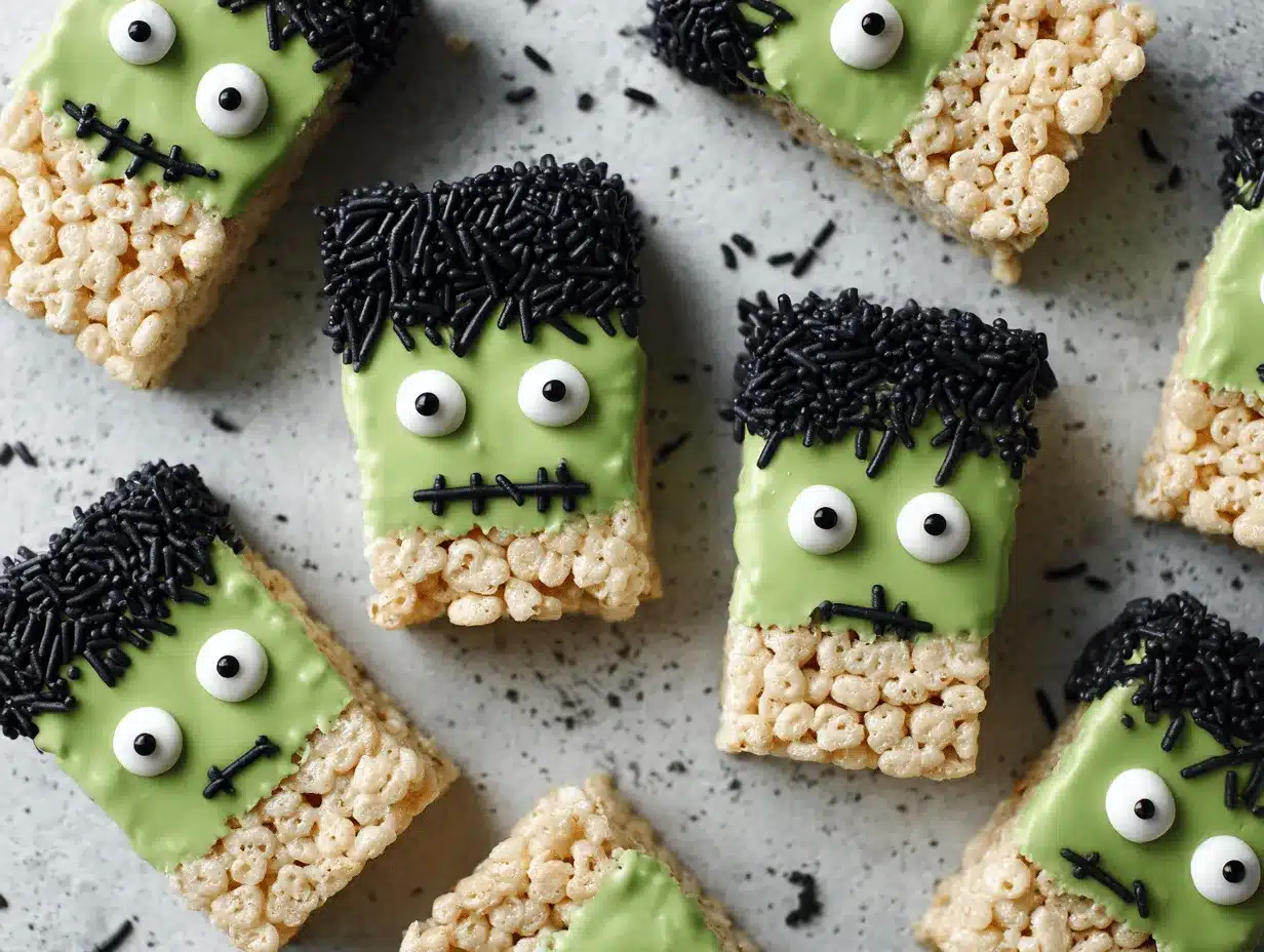 Frankenstein Rice Krispie Treats preparation steps