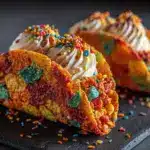Fruity Pebbles Cheesecake Tacos - featured image