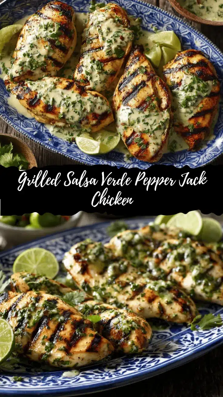 grilled salsa verde Pepper Jack chicken recipe