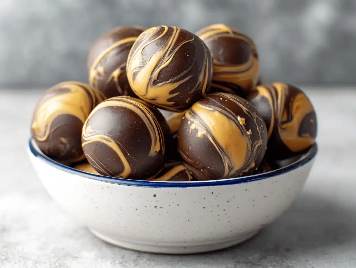 keto peanut butter chocolate fat bombs - featured image