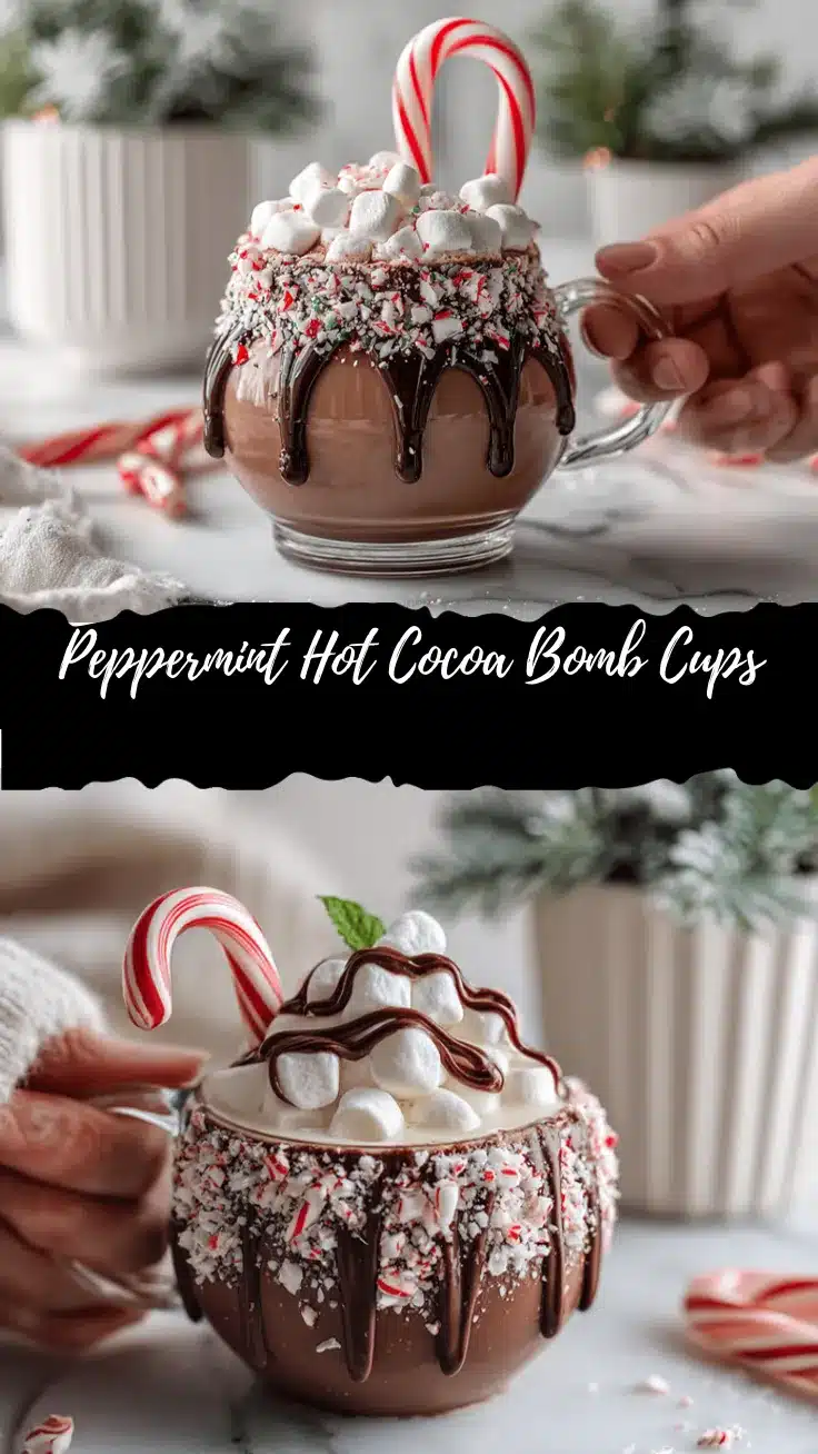 peppermint hot cocoa bomb cups recipe