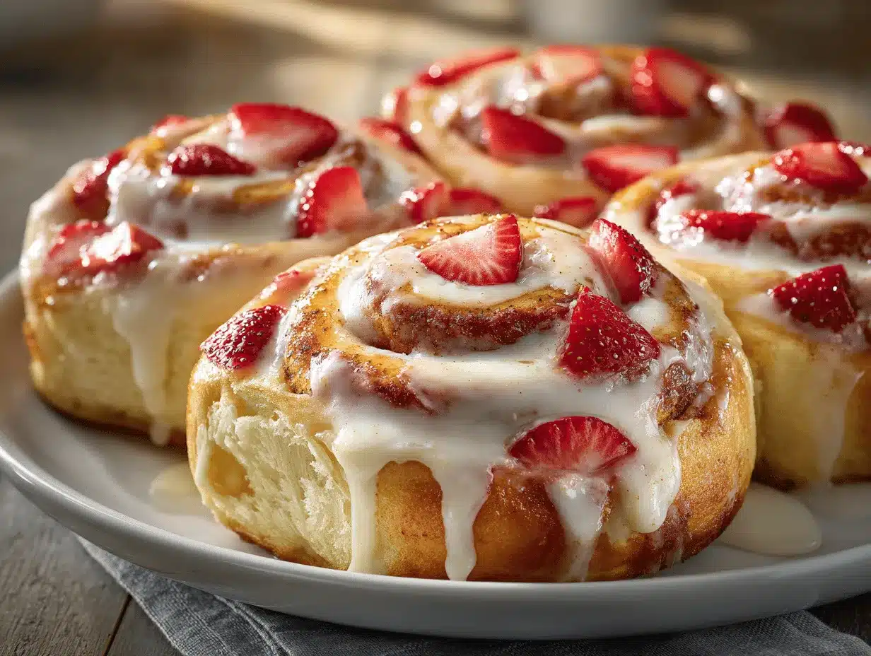 strawberry cheesecake Cinnabon rolls preparation steps