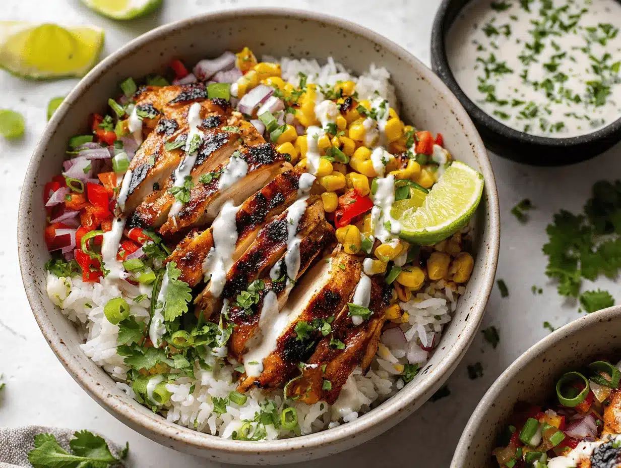 street corn chicken rice bowl preparation steps