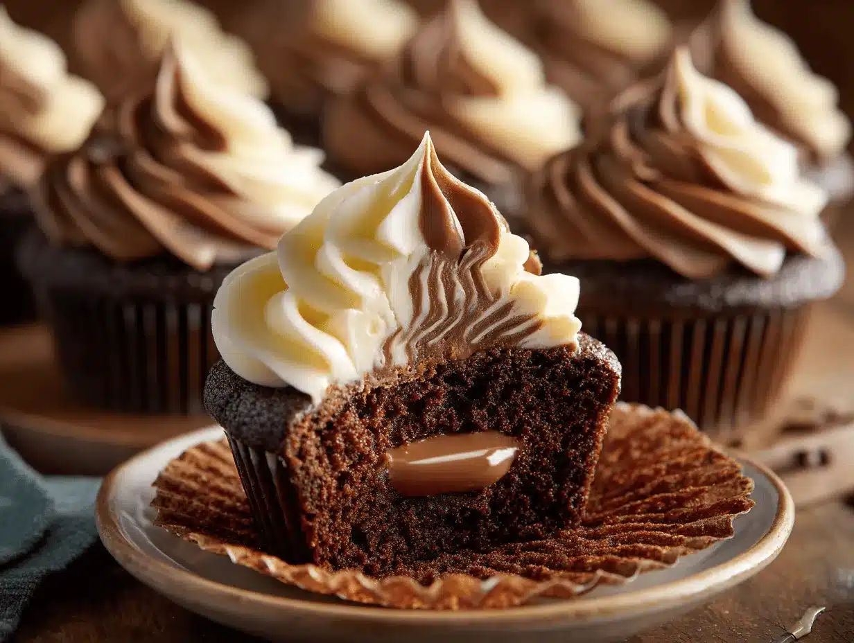 swirled chocolate cupcakes preparation steps
