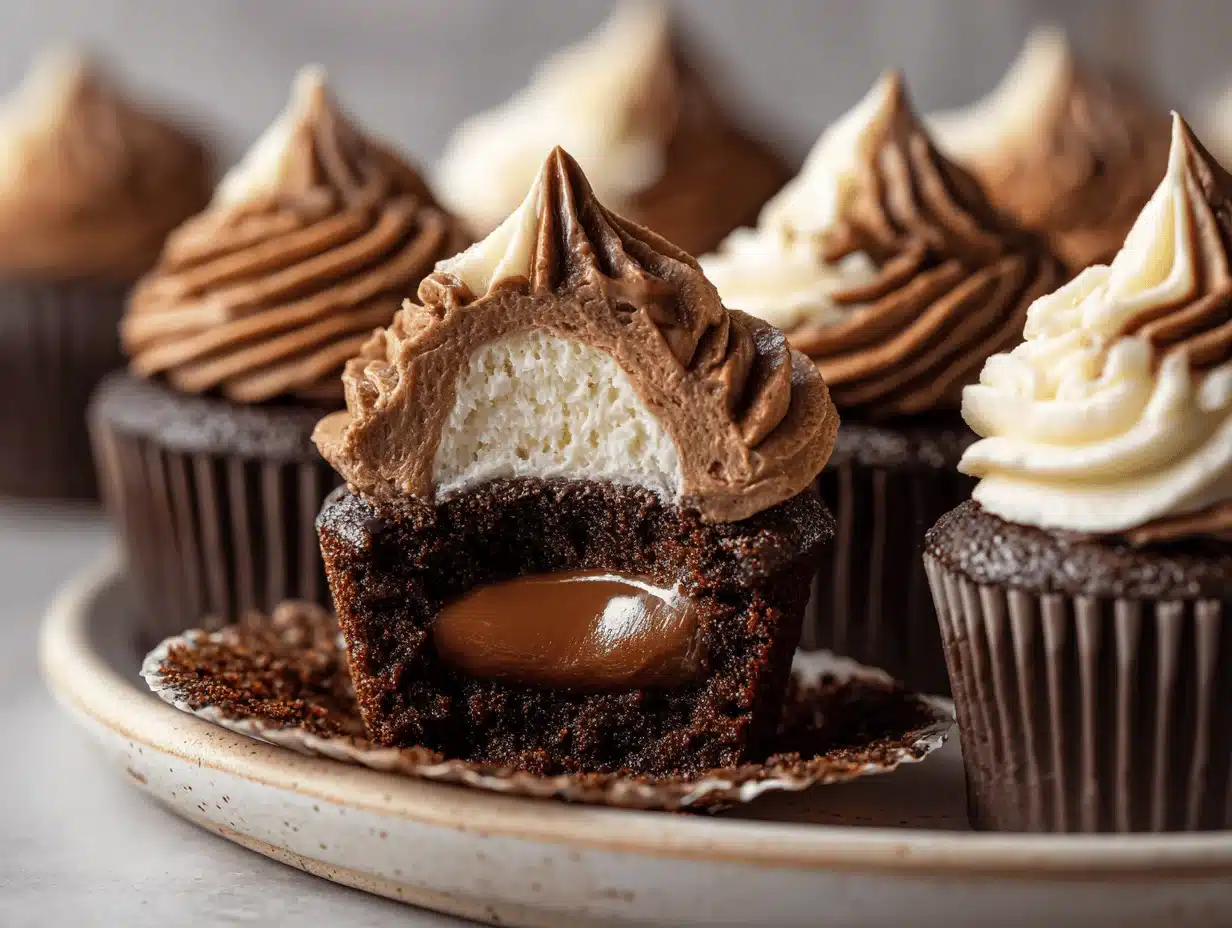 swirled chocolate cupcakes - featured image