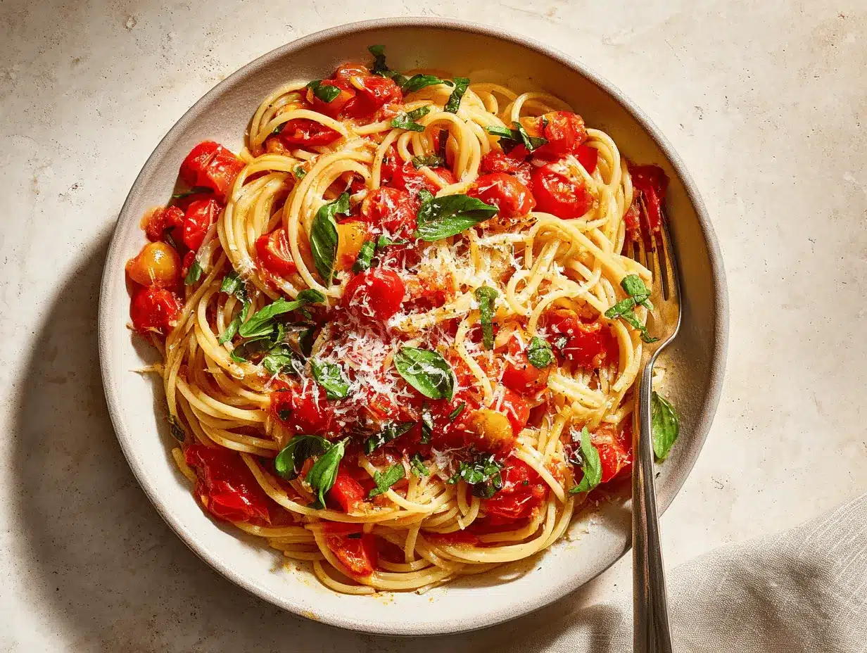 tomato basil pasta preparation steps